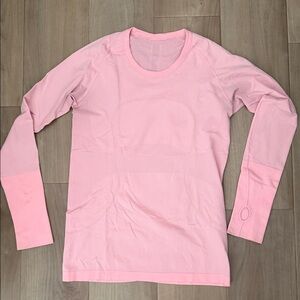 lululemon soft pink long sleeve crew top